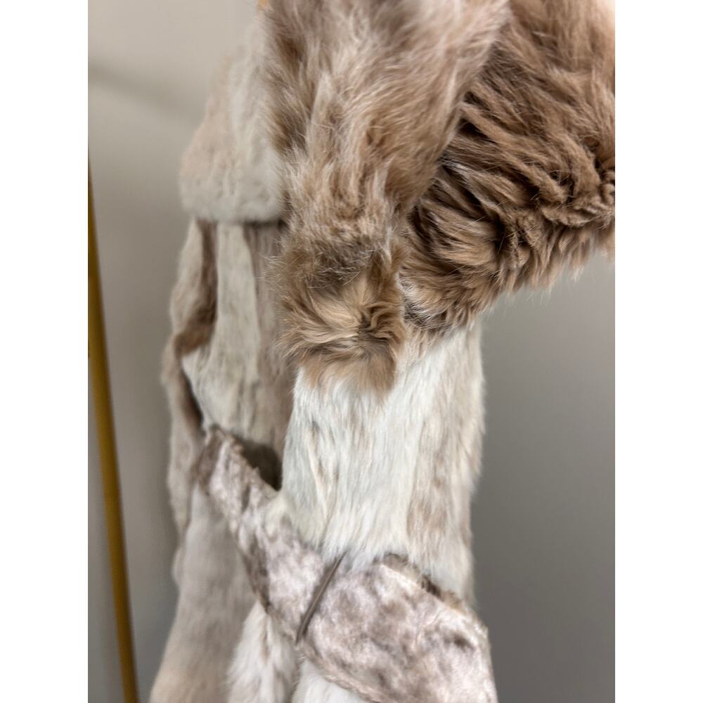 Vintage Edward Glasser Rabbit Fur Coat | Belted Mid-Length | Classic Beige | S - Picture 5 of 16